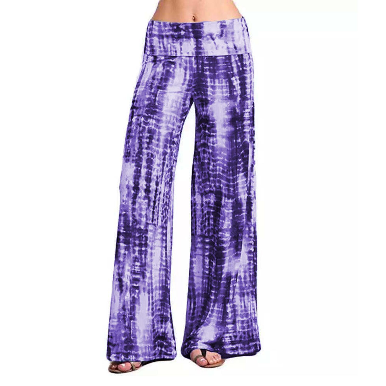 

Женские свободные спортивные брюки с принтом тай-дай, брюки для йоги с цифровым принтом, широкие брюки M фиолетовый