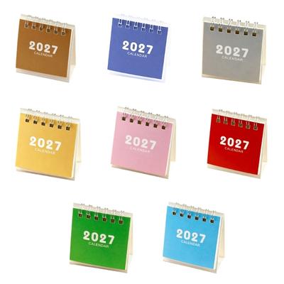 Mini Calendrier de Bureau 2027 Relié par Spirale, Petit Planificateur de Dates 6,3 X 3 X 7 Cm pour Maison Bureau Bureaux d'École