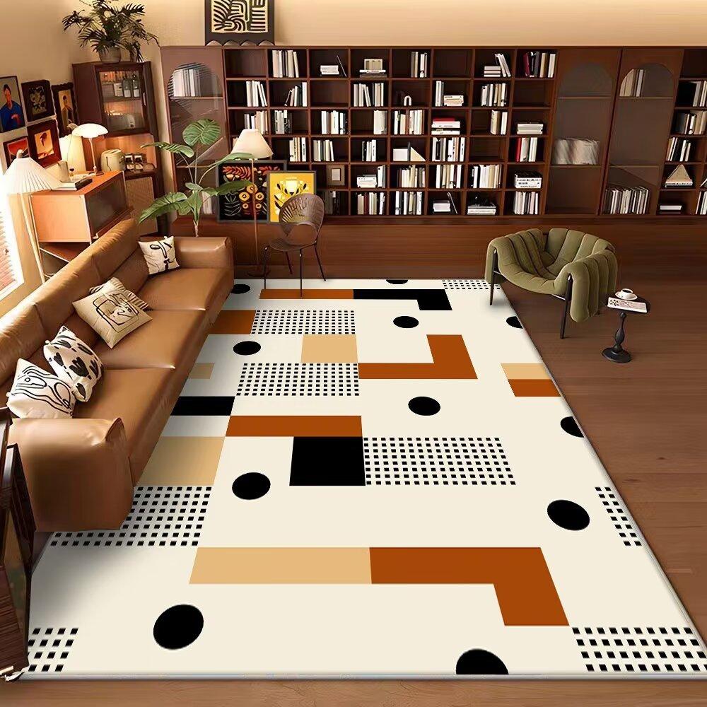 Nordic Abstract Geometrical Carpet for Living Room Decoration Fashion Study Sofa Side Floor Mat Large Area Rugs for Bedroom Soft