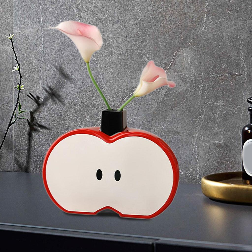 Apples Shape Flower Vase Crafts Tabletop Ornament for Farmhouse Cabinet Dining Room