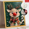 Frameless Pearl Painting Kit Christmas Reindeer Aesthetic Wall Art DIY Sparkling Bead Canvas Room Decor Creative Craft