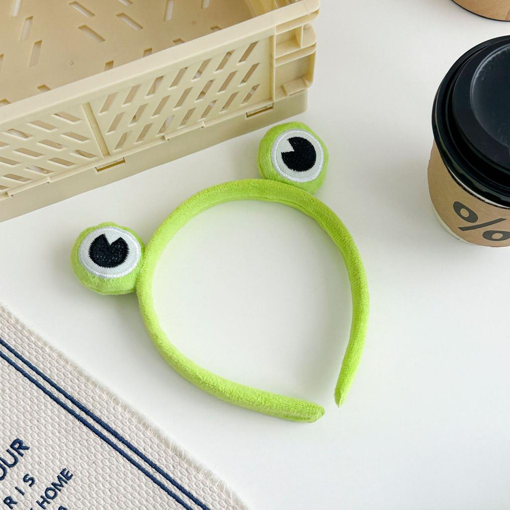New Cute Plush Frog Hairband Face Wash Makeup Wide-Brimmed Headband Hairpin Headdress Creativity Girls Toys Gifts Headband
