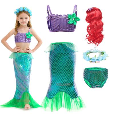 Šaty Mořské panny pro dívku Ariel Šaty Princezny na Maturitní Ples Cosplay Šaty pro Děti Dívky Šaty na Narozeninovou Oslavu Kostým na Halloween