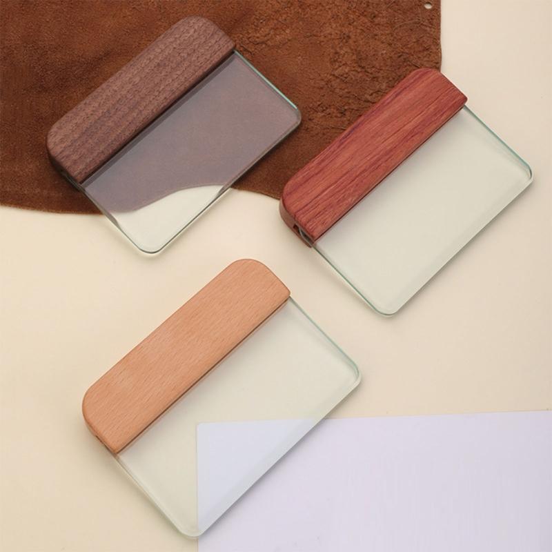 Leathercraft Glass Slicker Tempered Glass Scraper Practical Leather Craft Tool Leather Working Tool
