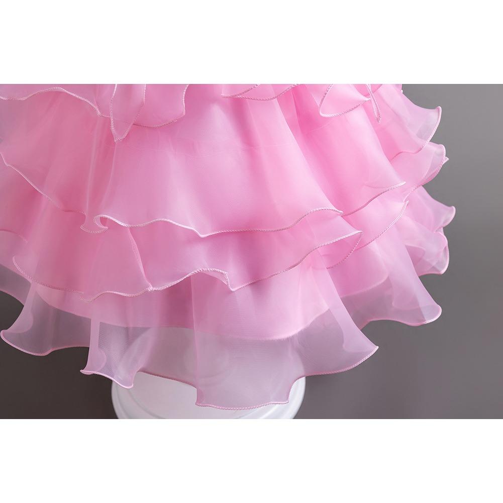Girls Dress Flower Girl Tail Dress Organza Cake Princess Child Dress Wedding Pom Pom Dress  Little Girl's Favourite Dress Dresses