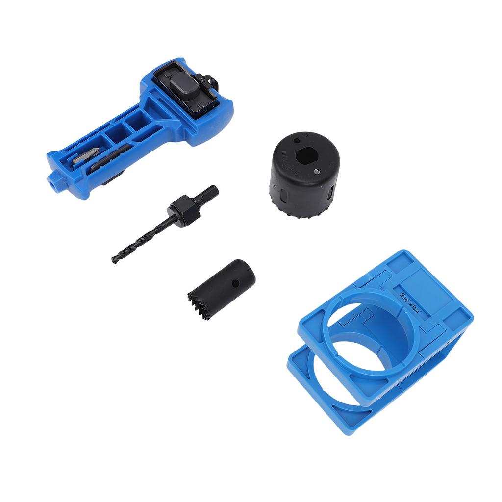 Door Latch Door Lock Installation Kit Hole Saw and Mortiser Tool for 1 3 8in 1 3 4in Thick Doors Blue