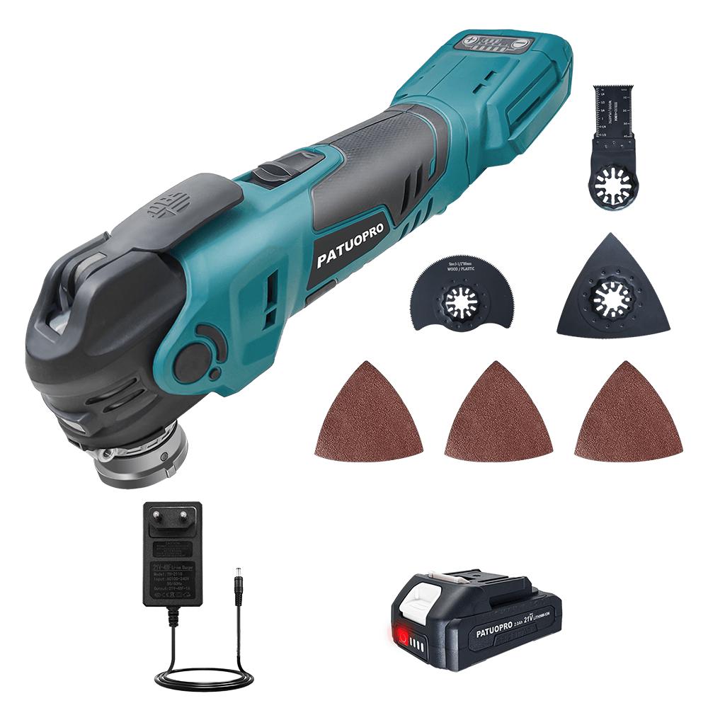 PATUOPRO Electric Saw Trimmer Cordless Oscillating Multi Function Tool Woodworking Cutting Power Tools For Makita 18V Battery