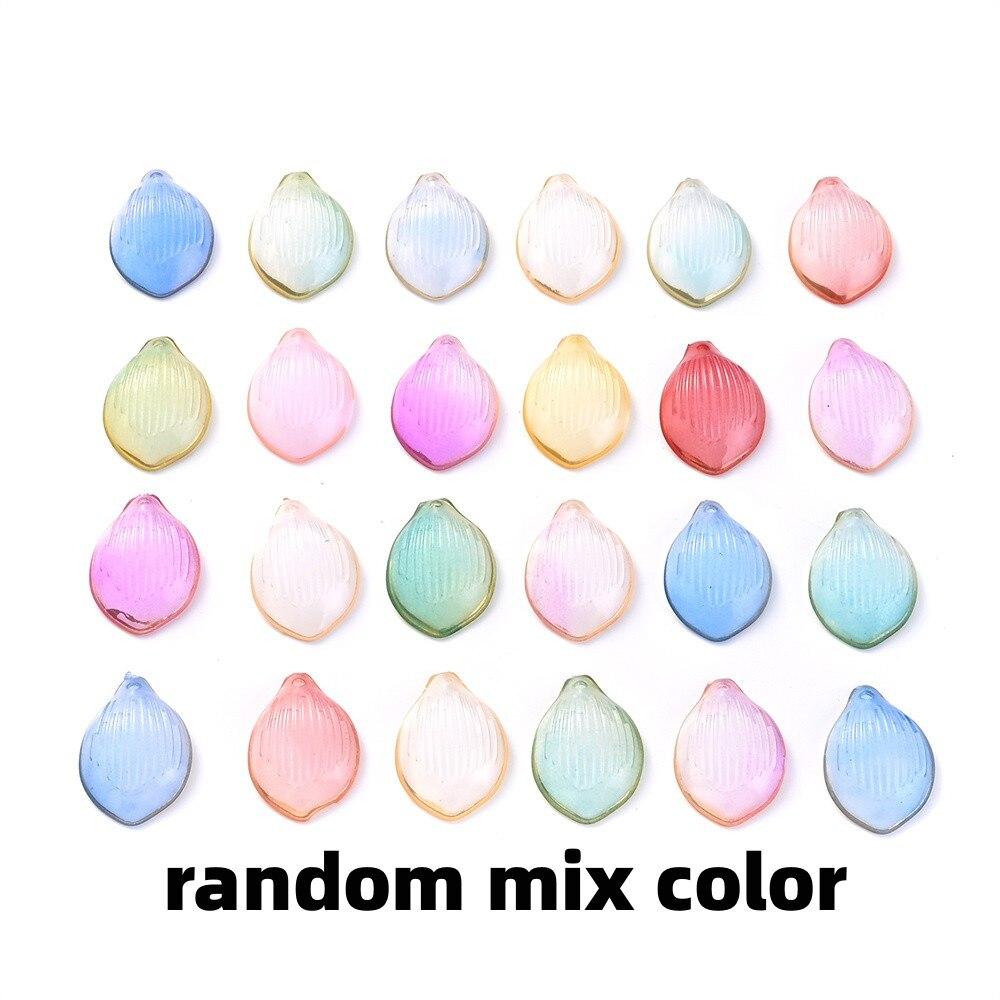 50 pièces Perles Pétales de Fleurs Multicolores Breloques Bord Doré Perles Acryliques Pour Fabrication de Bijoux Pendentif Collier Artisanat DIY