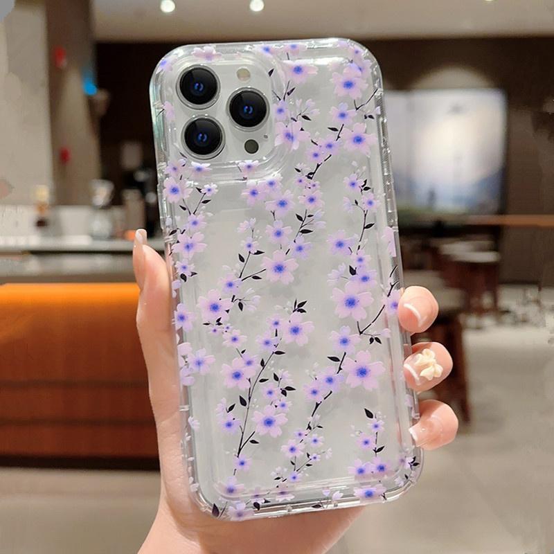 Multicolor Floral Anti-drop Soft Case For iPhone 13 11 12 14 15 Pro Max 7 8 Plus SE  X XR XS Max Airbag Clear Cover