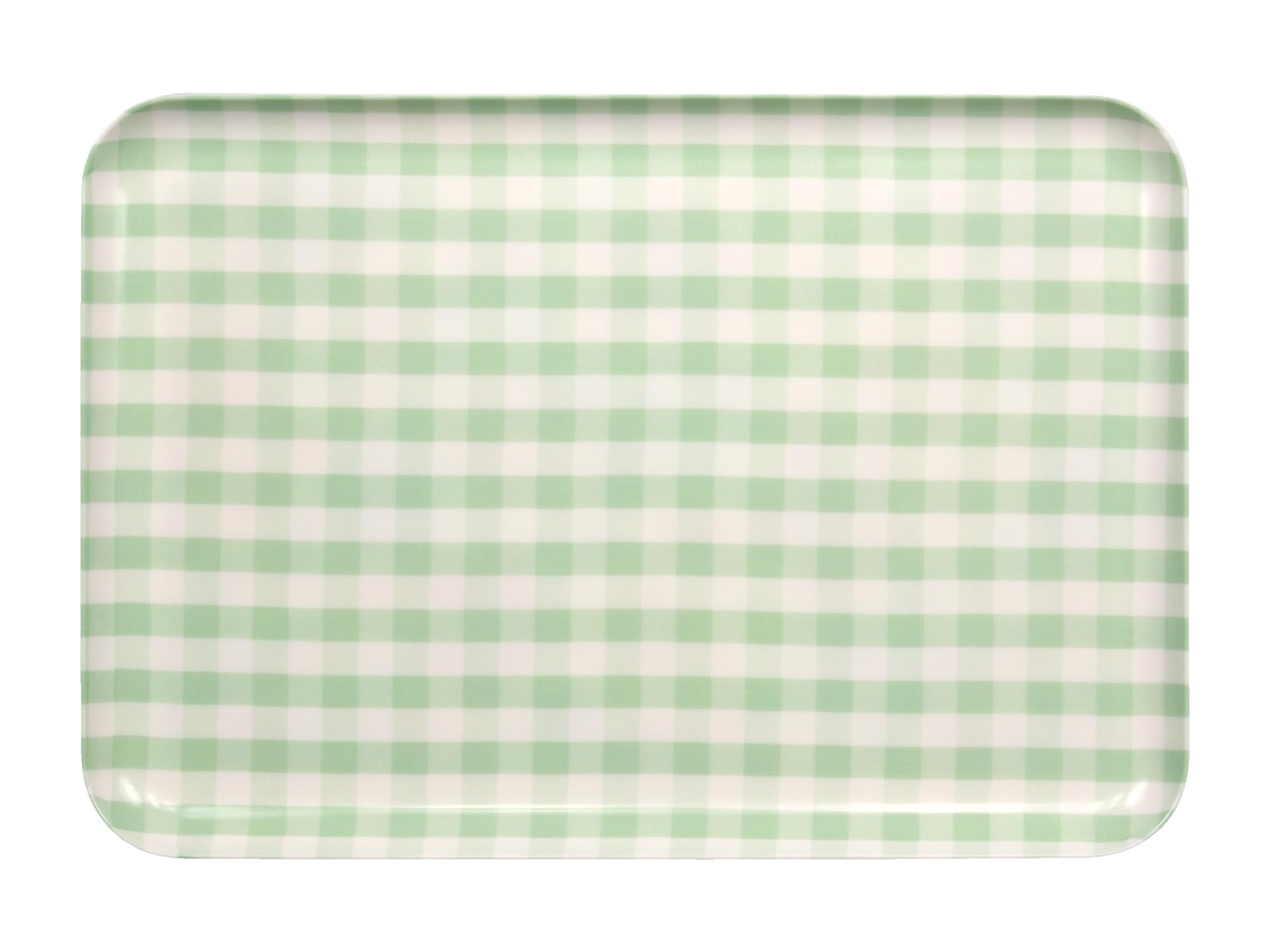 

Tatsucraft NR Tray, Large, 39cm, Standard Collection, Milky Check Green, with Non-Slip Surface, Microwave-Safe, Stylish Kitchen Tray, Plastic,