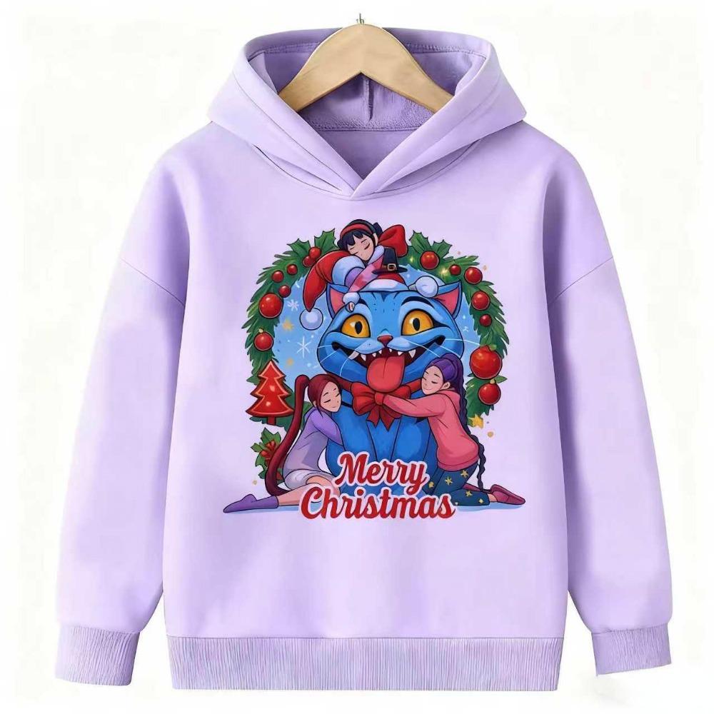 2025 New Kpop Devil Hunter Christmas Edition Children's Hoodie Manga Children's Sportswear Cute Tiger Printed Girl Children's Top