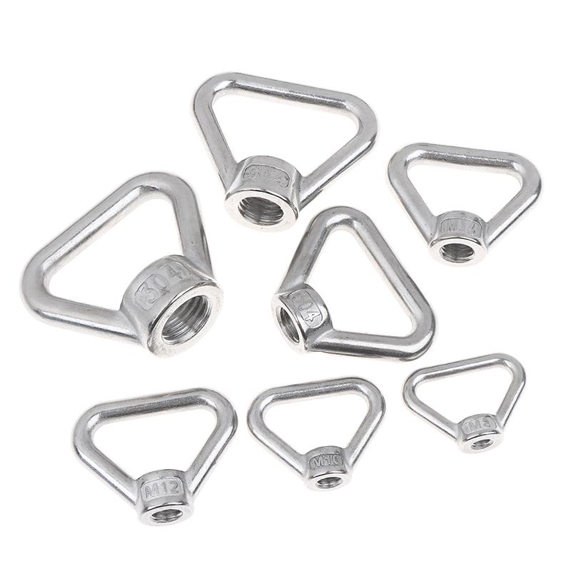 M8 M10 M12 M14 M16 M20 M24 304 Stainless Steel Triangle Lifting Eye Nut Trapezoid Thread Rings Fit For Handle Bolts