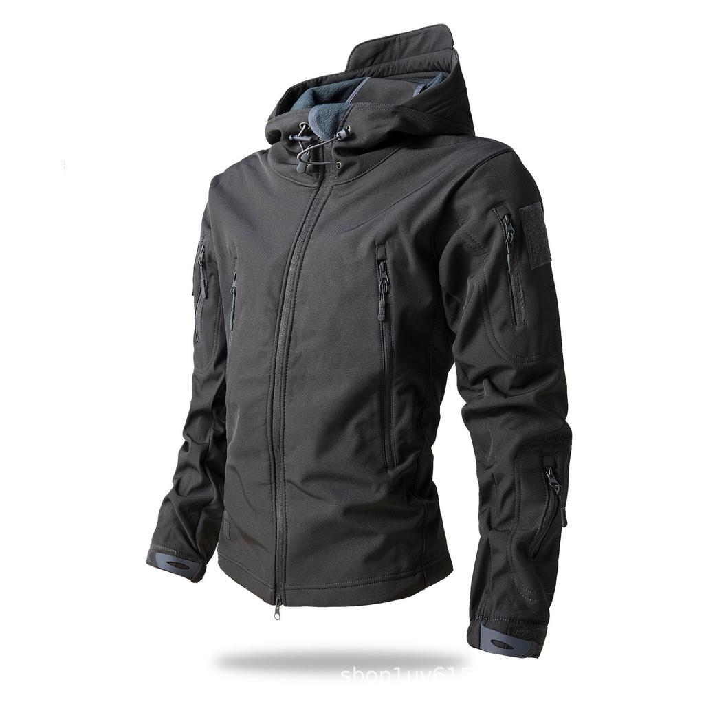Herren Winter Herbst Softshell Fleecejacken Wasserdicht Outdoor Angeln Wandern Jagd Thermisch Camping Cargo Mäntel Warm