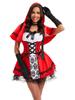 Halloween Red Riding Hood Gothic Corset Dress with Cape Hood Women's Maid Costume Castle Queen Cosplay Outfit