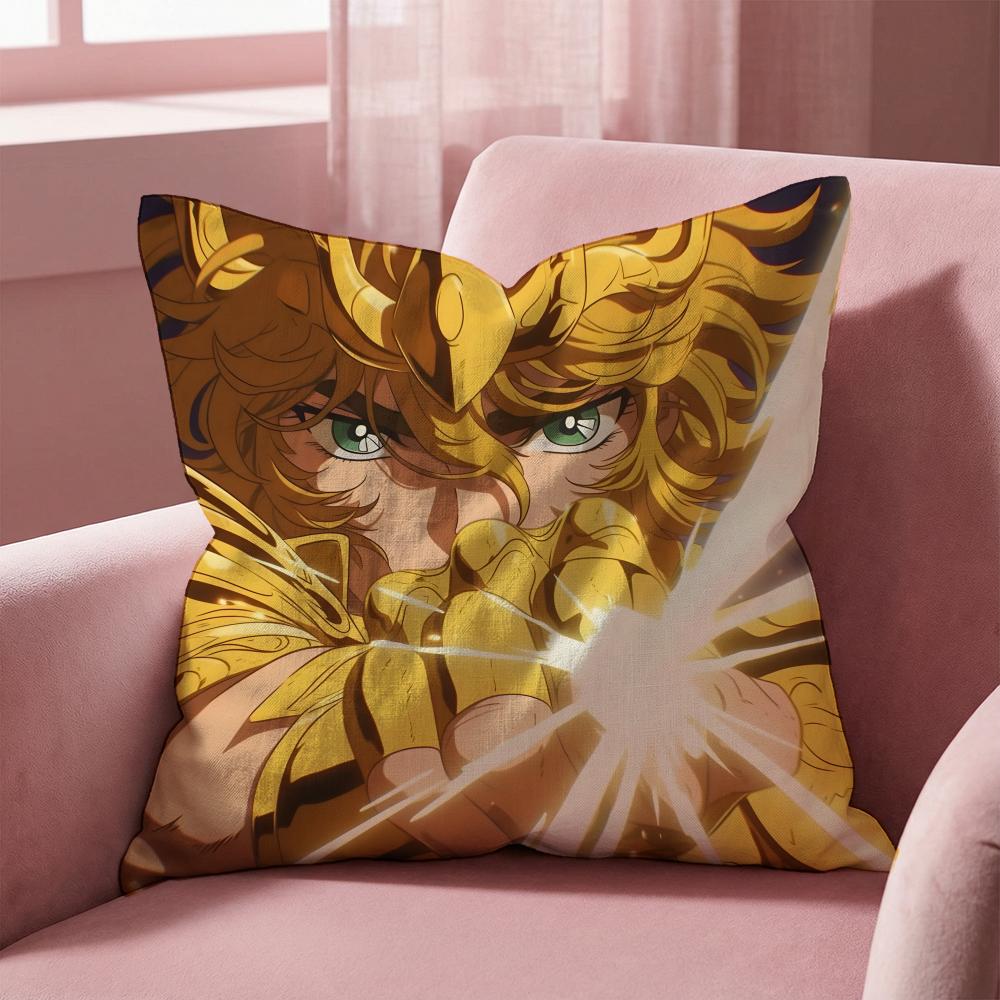 Saint Seiya Cushion Cover Multi-Scene Pillow Cover for Home & Car - Reversible, Soft & Durable for Daily Use