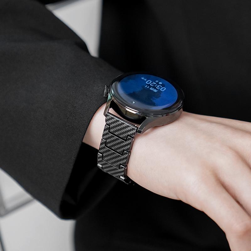 Carbon Fiber Strap For Samsung Galaxy 5/4/4 classic/46mm/42mm/5pro/Active 2 20mm 22mm Bracelet Huawei Watch Gt 3/2/2e/pro/Runner