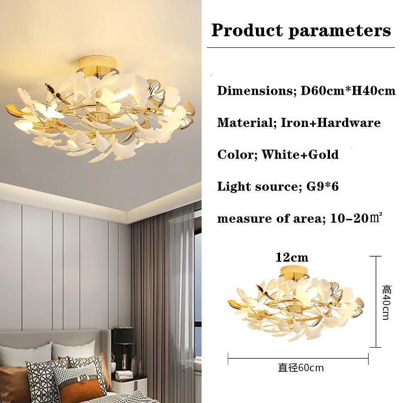 

Постмодернистский дизайнерский роскошный потолочный светильник в виде листьев гинкго для гостиной, спальни, потолочная люстра, светильник для освещения интерьера столовой Warm white