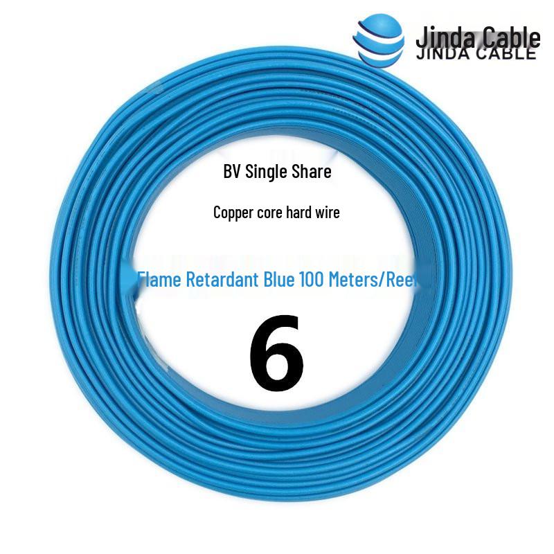 Jinda 2.5mm² Copper Core Wire: 4/1 Square Millimeter, Flame Retardant, BV Single Core for Home Décor