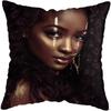 Pillowcase Bedroom Black and Gold African Woman  Living Room Pillow Decoration Cushion