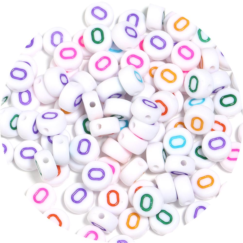 

100pcs/Lot Color Acrylic Number Beads Round Flat Spacer Charm Bead for Jewelry Making DIY Bracelet Necklace Accessories