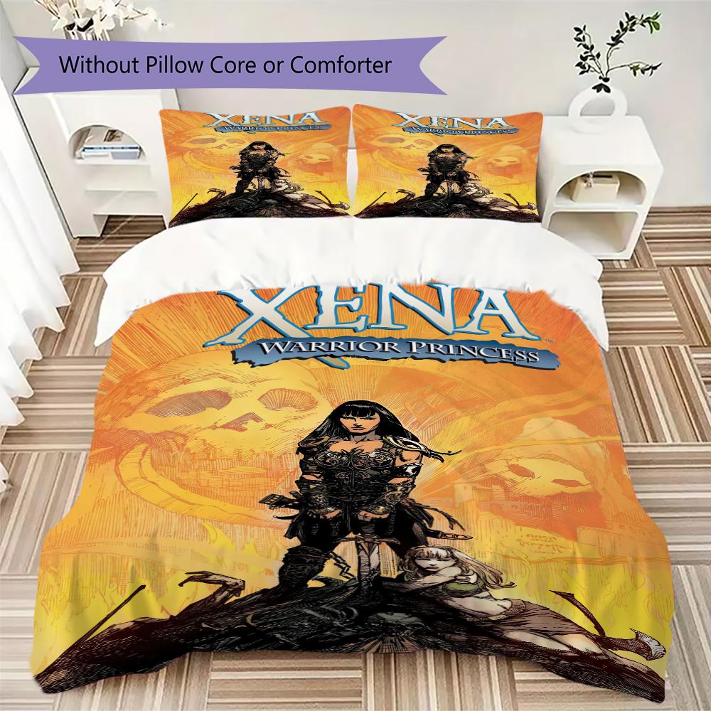 Xena Warrior Pattern Bedding uilt Set uilt Cover Pillowcase Home Decoration Birthday Gift (1 * duvet cover + 2 * pillowcase without core)252