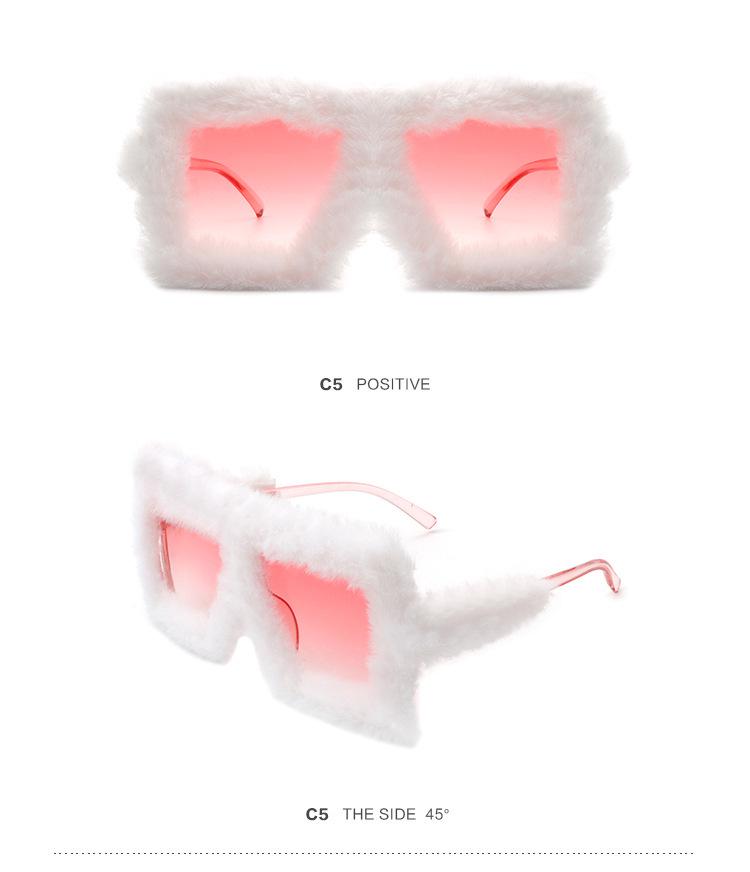 Pipi Kid Disco Furry Plush Sunglasses: Square Glasses, Christmas Mirror Decoration
