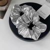 Y2k Scrunchies Metal Silver Color Medium Size Hair Tie Sweet Simple Elastic Hair Band Women Hair Accessories Daily Headwear