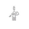 Charms Lucchetto Chiave in Argento 925 Ciondoli a Forma di Cuore per Bracciale Gioielli Fai da Te Regalo