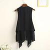 Gilet d'été pour femmes en mousseline, long sans manches, gilet irrégulier, léger, asymétrique, décontracté, vêtement d'extérieur