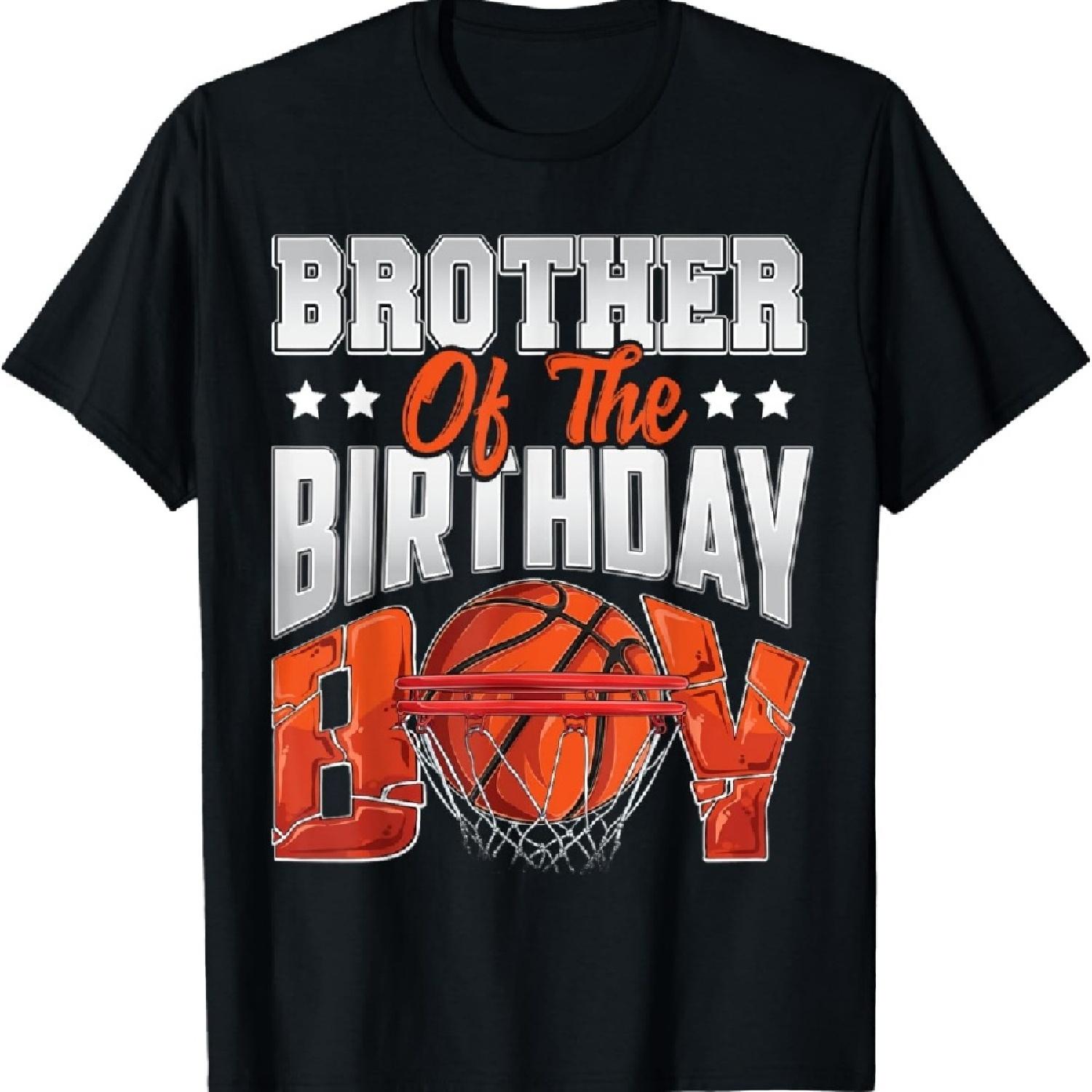 

Брат баскетбол день рождения Мальчик Семейный баскетболист b-day Вечеринка Футболка XXXXXL чёрный