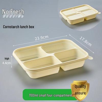 ZISIZ Divided Corn Starch Disposable Meal Box