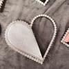 Clutch da Sera a Forma di Cuore Rosso con Diamanti Donna Designer Chic Strass Portafoglio Nero Festa Nuziale Sac A Main