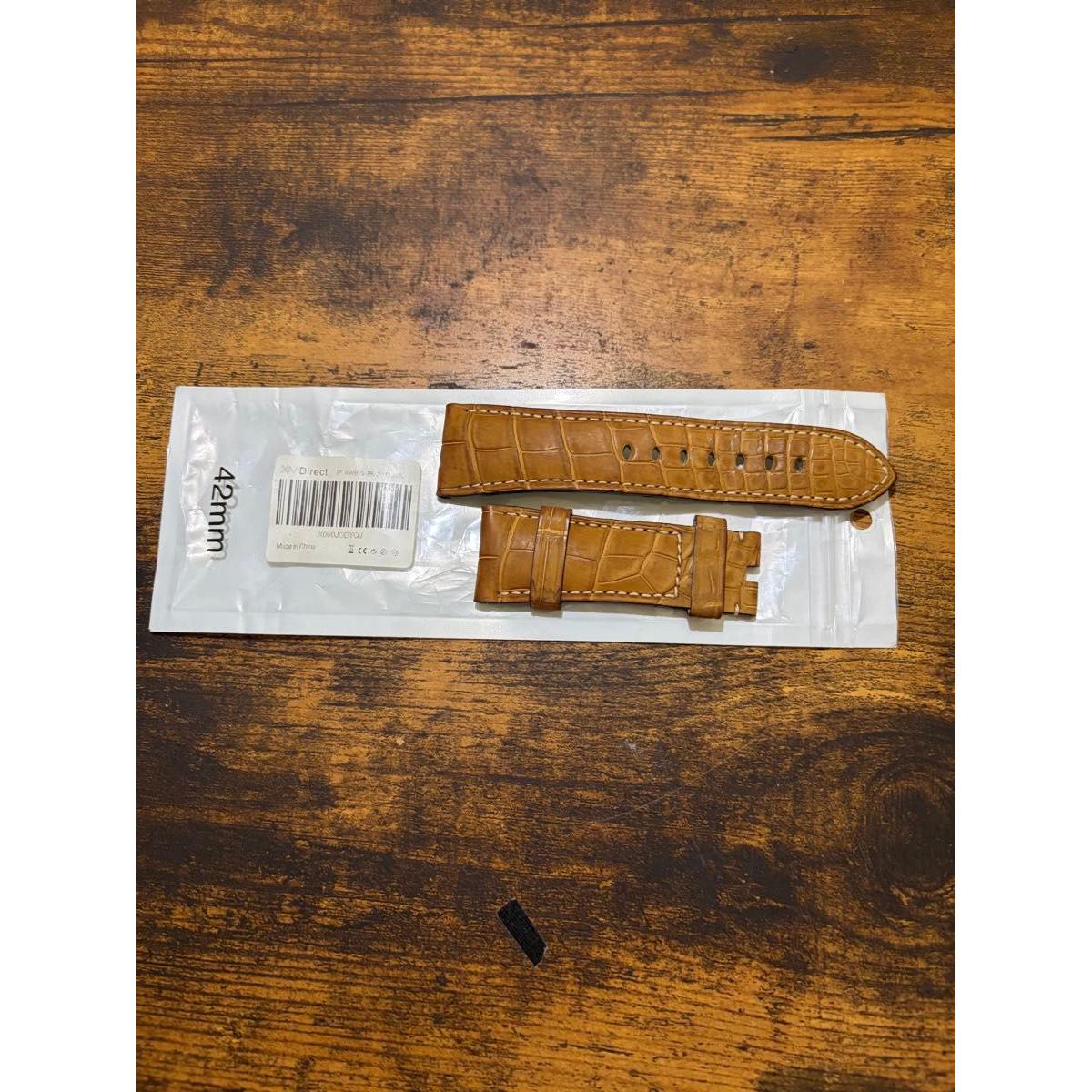 Used Panerai genuine replacement belt 42mm crocodile embossed brown