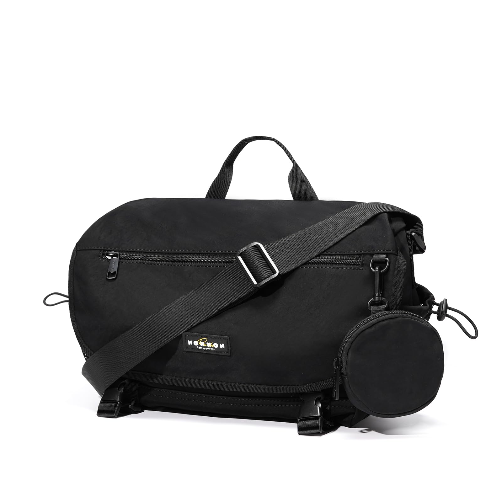 

Large capacity messenger abrasion for commuting to crossbody shoulder body bag [NOXXON] bag, waterproof, resistant, lightweight, unisex, work, school, чорний