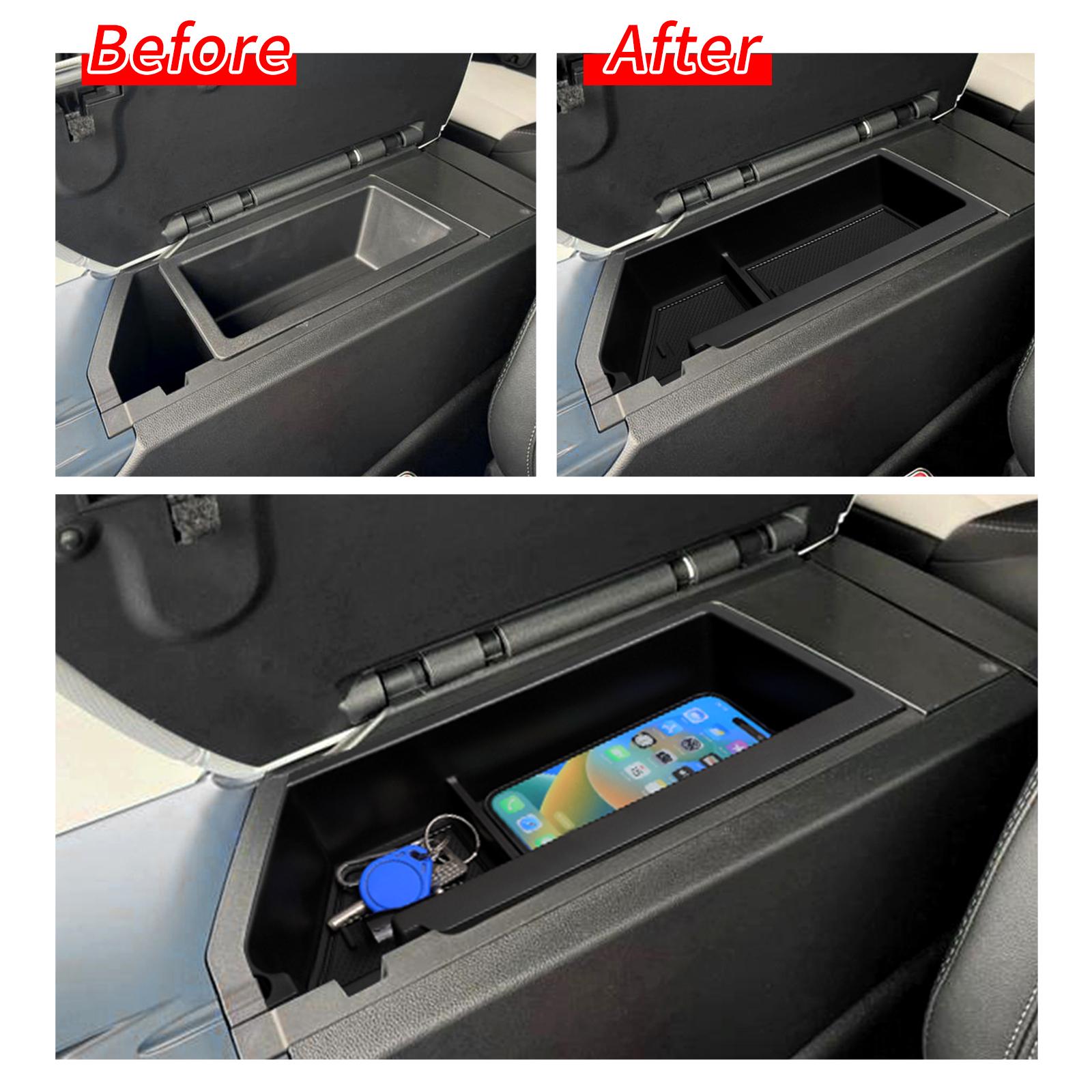 for Chevy Equinox EV 2025 2024 Central Armrest Storage Box Stowing Tidying Car Tray Organizer Internal Accessories Black