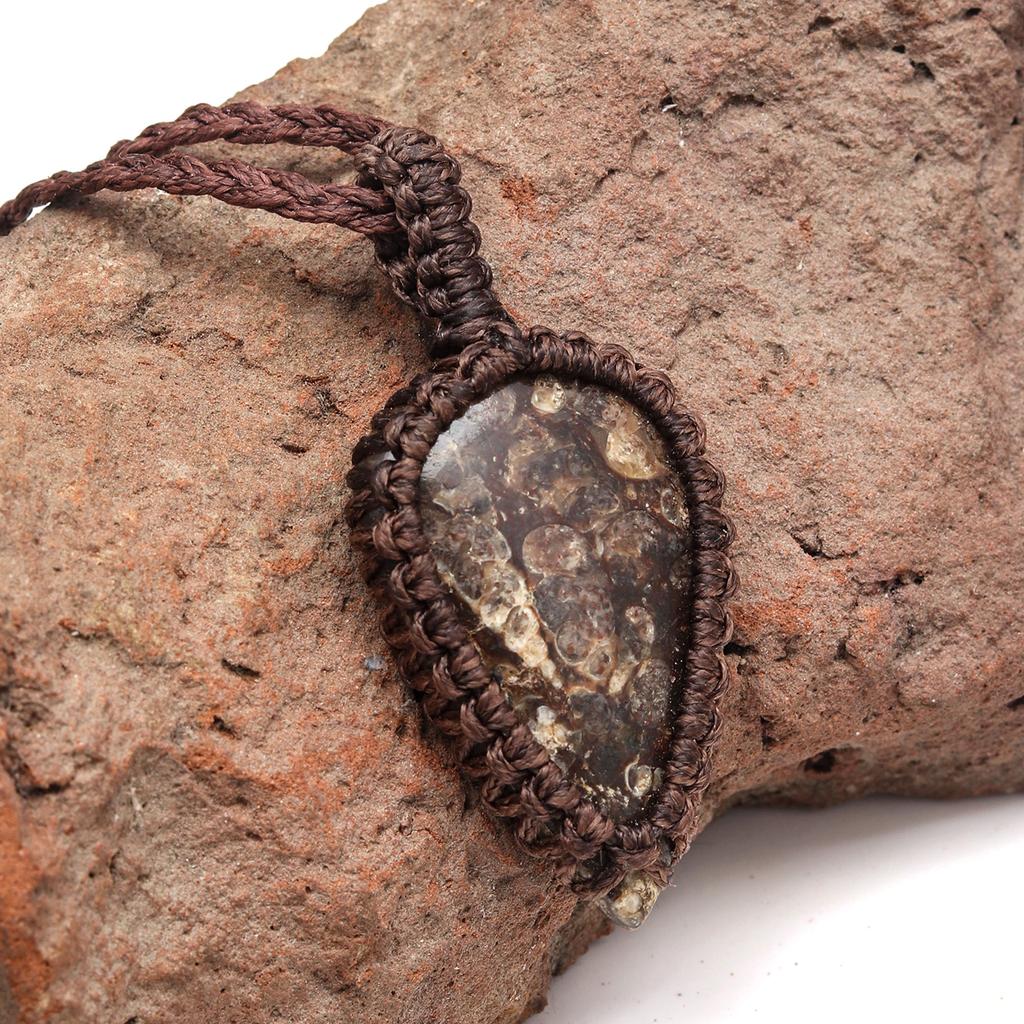 Macrame Thread Gemstone Handmade Jewelry 20-36''Ad Turtella Jasper Pendant