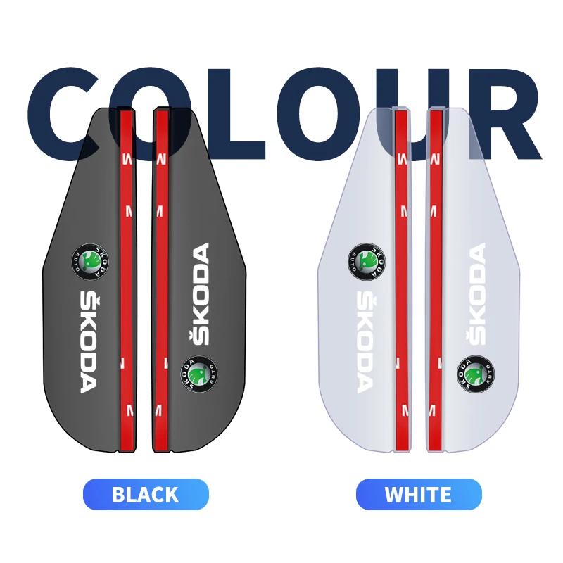 2025 New 2Pcs Car Rearview Mirror Rain Eyebrow Stickers For Skoda Octavia Fabia Kamiq Kapoq Kodiaq Rapid SCALA Superb A5 A7 RS Y