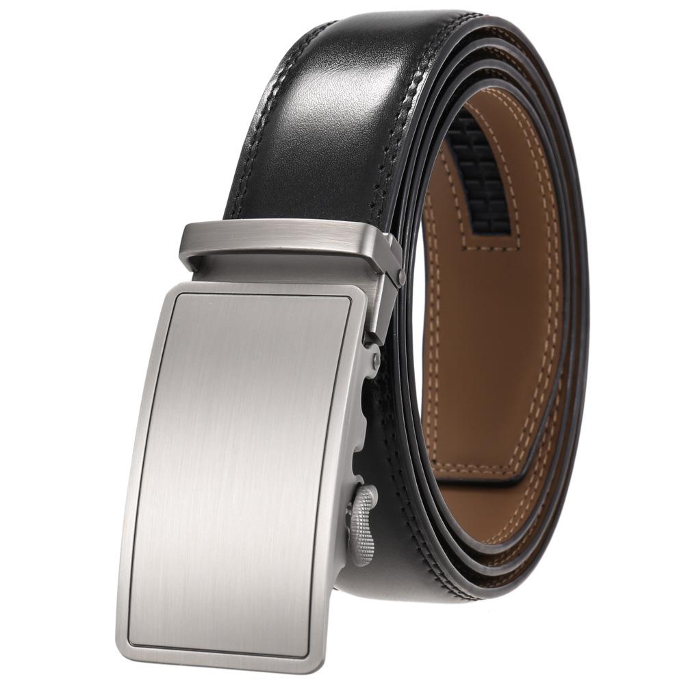 1Pcs Fashion Automatic Buckle Belt, Men'S Belt, Two-Layer Cowhide Ly35-1070-1