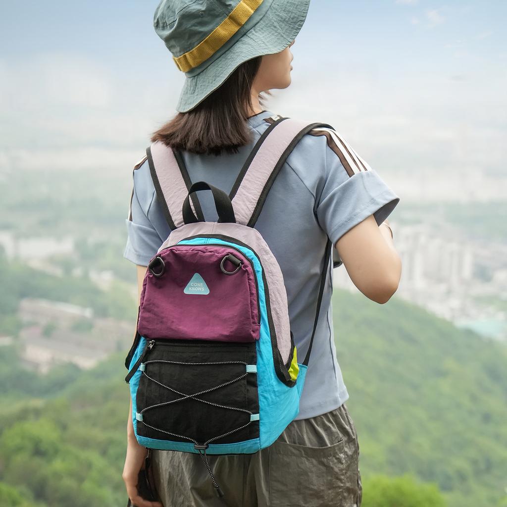 Schoolbag New Outdoor Backpack Contrasting Color Mountaineering Bag Ultra-light High-value Travel Bag Light Hiking Small Backpack