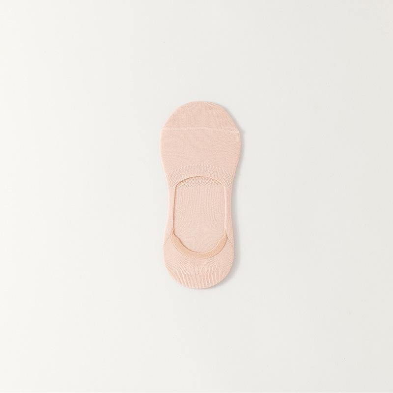 Summer Women's Mesh Breathable Anti-ball Boat Socks, Silicone Anti-slip, Solid Color, Versatile, No Heel Drop, Boneless Invisible Socks