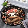 Sloth Round Area Rug,Carpet Rug for Living Room Bedroom Sofa Playroom Decor,Non-slip Floor Mat
