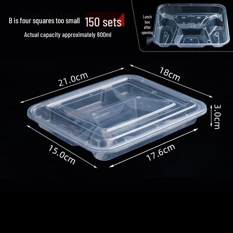 MOLUONA Disposable 4-Compartment Meal Prep Containers