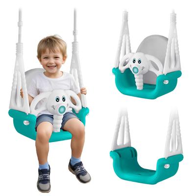Ricokids 3-in-1 Elephant Bucket Swing, Turquoise
