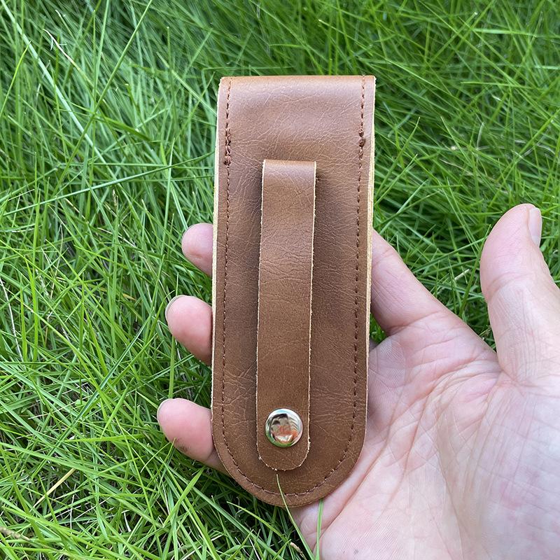 PU Leather Universal Folding Knife Sheath Family Portable Camping Knife Pocket Knife Sheath Storage Tool Bag