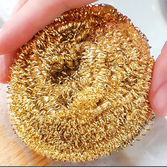 

1/5/10/20 шт. шарики из нержавеющей стали, металлические шарики для мытья посуды, чистящие губки для кухни, чистящие средства, чистящие принадлежности 1 PCS золотой