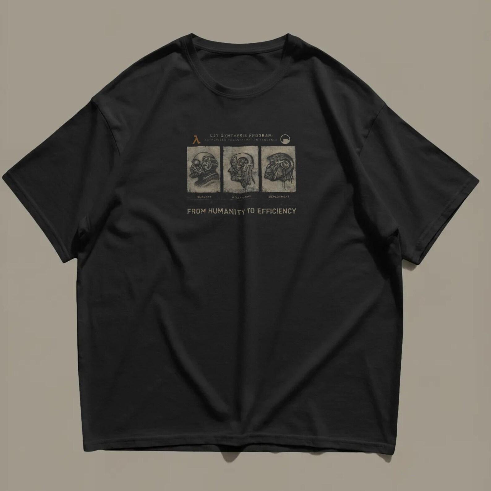 Vintage Half-Life 2 T-Shirt | City 17 Combine Propaganda Graphic Tee S