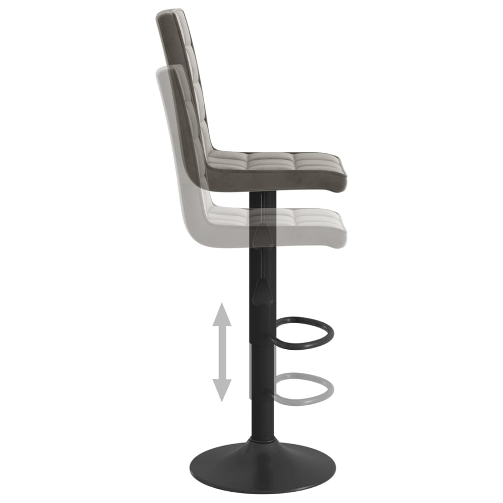 Bar Stool Dark Gray Velvet