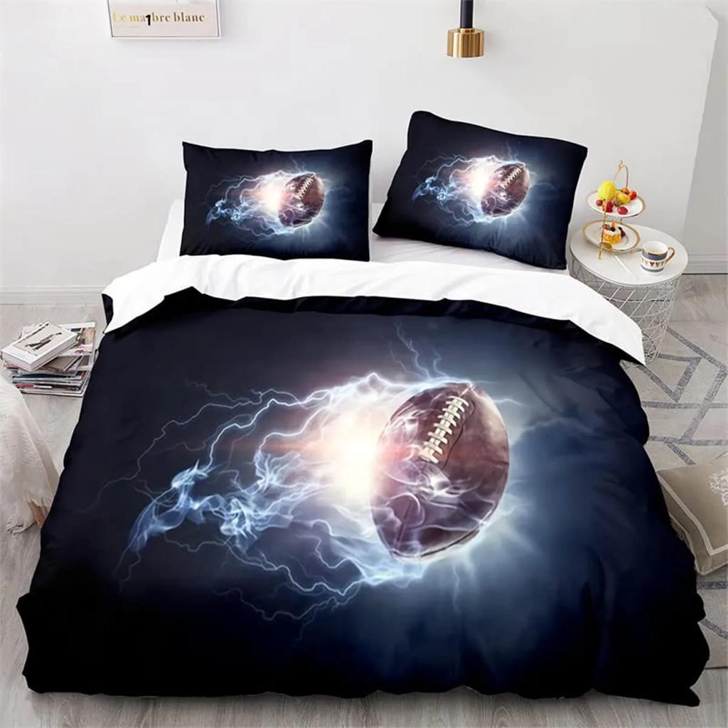 American Football Rugby Bedding For Boys Girls Kids Teens Ball Sports Game Duvet Cover Room Decoration Tie Dye Geometric Hexagon