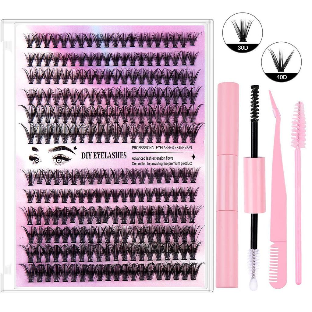 240 Cluster 3040D False Eyelashes: 10-14mm DIY Natural Dense Segmented Lashes