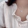 Elegant Necklace For Women Butterfly Necklace Shiny Double Clavicle Chain Pendant Anniversary Gift Jewelry Collares